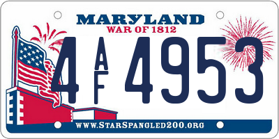 MD license plate 4AF4953
