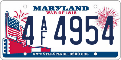 MD license plate 4AF4954