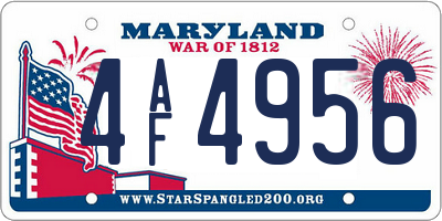 MD license plate 4AF4956