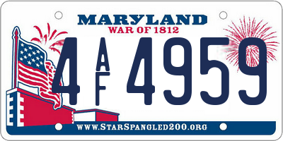 MD license plate 4AF4959
