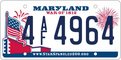 MD license plate 4AF4964