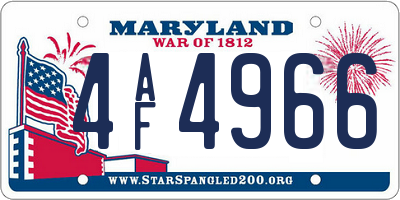 MD license plate 4AF4966