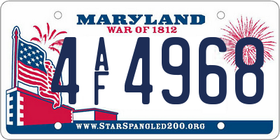 MD license plate 4AF4968