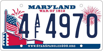 MD license plate 4AF4970