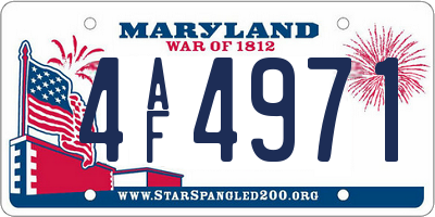 MD license plate 4AF4971