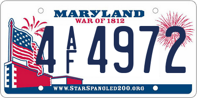 MD license plate 4AF4972