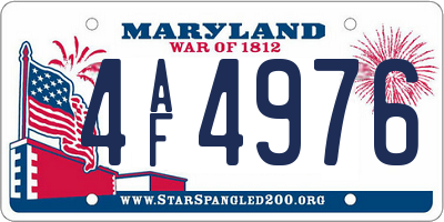 MD license plate 4AF4976
