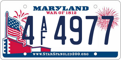 MD license plate 4AF4977