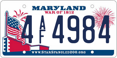 MD license plate 4AF4984