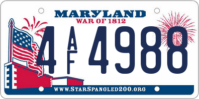 MD license plate 4AF4988
