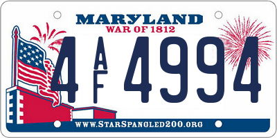 MD license plate 4AF4994