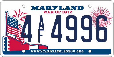 MD license plate 4AF4996