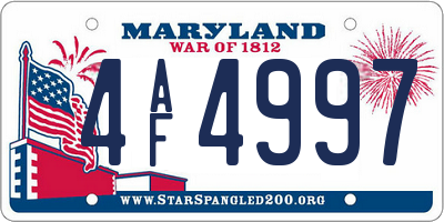 MD license plate 4AF4997