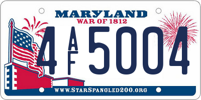 MD license plate 4AF5004