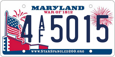 MD license plate 4AF5015
