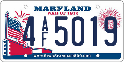 MD license plate 4AF5019