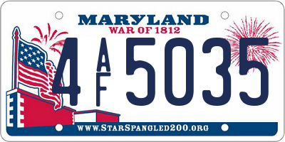 MD license plate 4AF5035