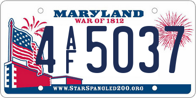 MD license plate 4AF5037