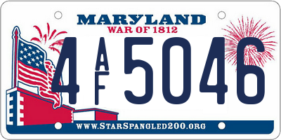 MD license plate 4AF5046