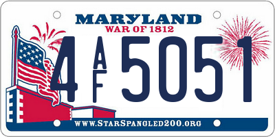 MD license plate 4AF5051