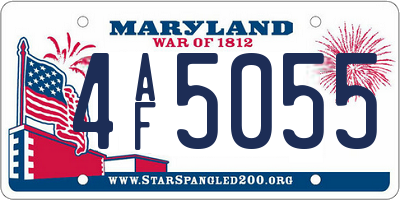 MD license plate 4AF5055