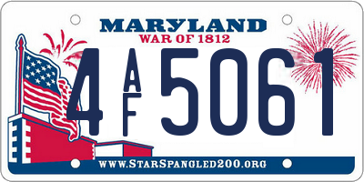 MD license plate 4AF5061