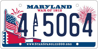 MD license plate 4AF5064