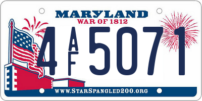 MD license plate 4AF5071