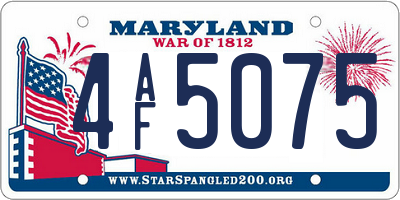 MD license plate 4AF5075