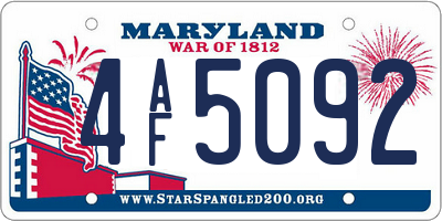 MD license plate 4AF5092