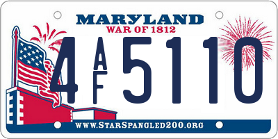 MD license plate 4AF5110