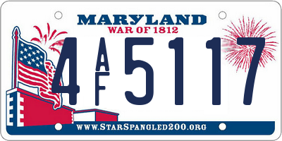 MD license plate 4AF5117