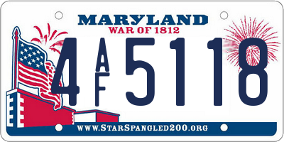 MD license plate 4AF5118