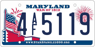 MD license plate 4AF5119