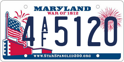 MD license plate 4AF5120