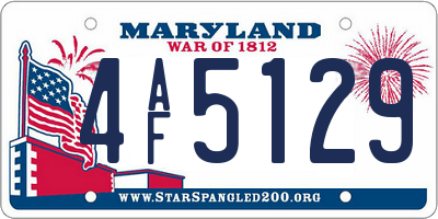 MD license plate 4AF5129