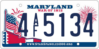 MD license plate 4AF5134