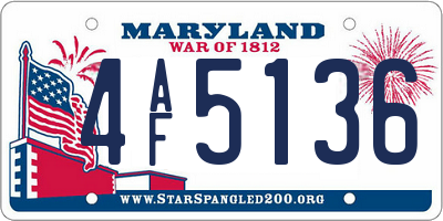 MD license plate 4AF5136