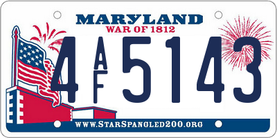 MD license plate 4AF5143