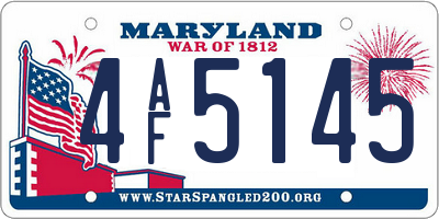 MD license plate 4AF5145