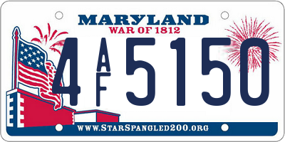 MD license plate 4AF5150