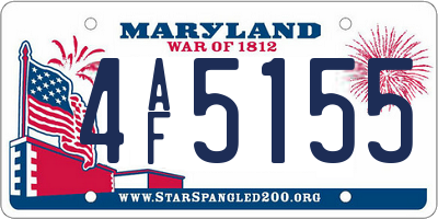 MD license plate 4AF5155