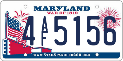 MD license plate 4AF5156
