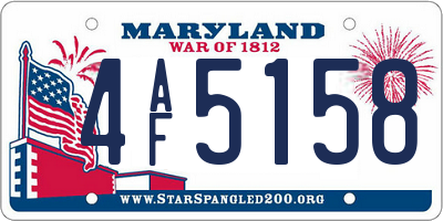 MD license plate 4AF5158