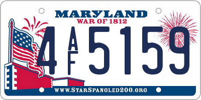 MD license plate 4AF5159