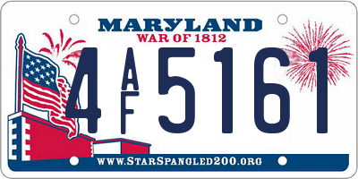 MD license plate 4AF5161