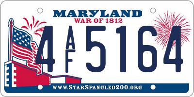 MD license plate 4AF5164