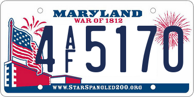 MD license plate 4AF5170