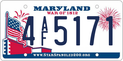 MD license plate 4AF5171