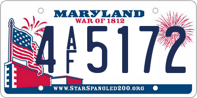 MD license plate 4AF5172